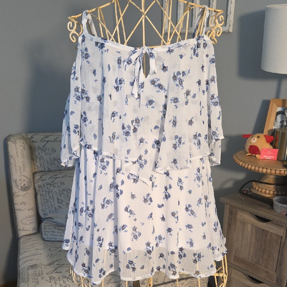 Torrid Blue Floral Print Dress